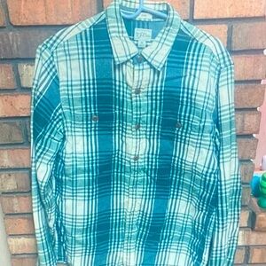 J. Crew Green and White Plaid Button Down Shirt